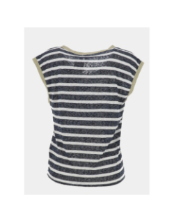 T-shirt rayé col doré baldo bleu marine femme - Vero Moda