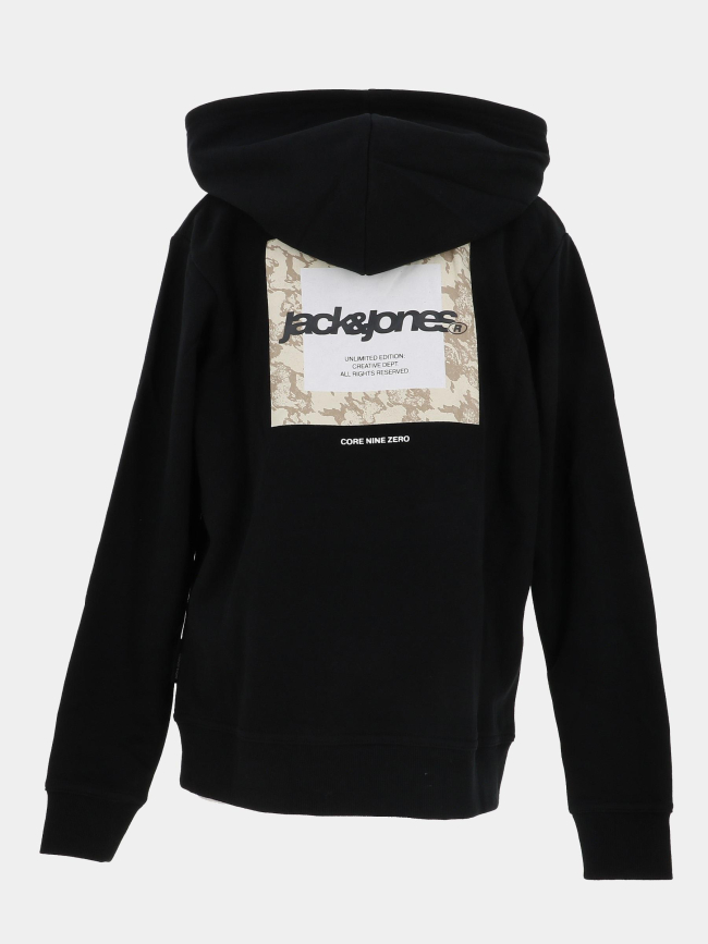 Sweat à capuche jcotarmac camo noir garçon - Jack & Jones