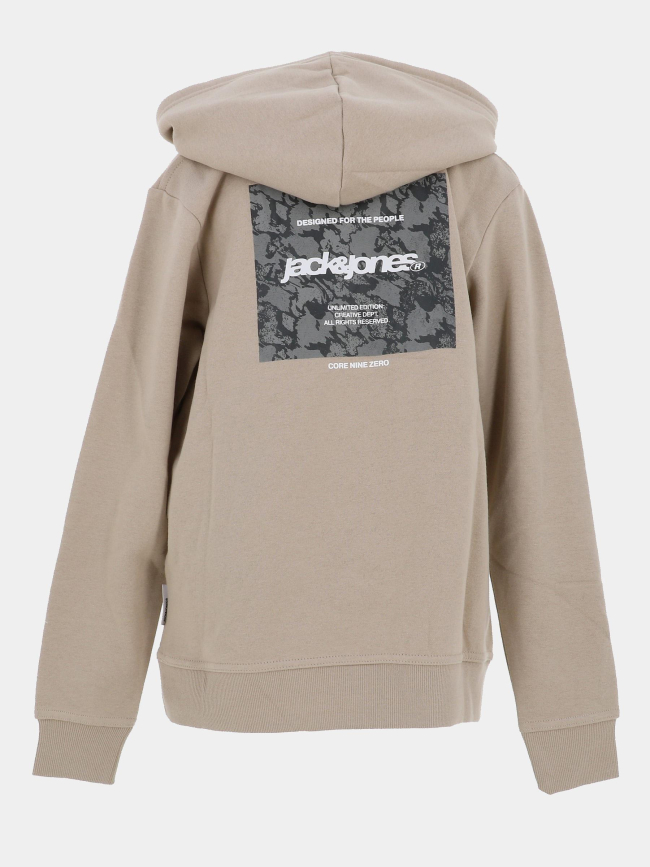 Sweat à capuche jcotarmac camo beige garçon - Jack & Jones