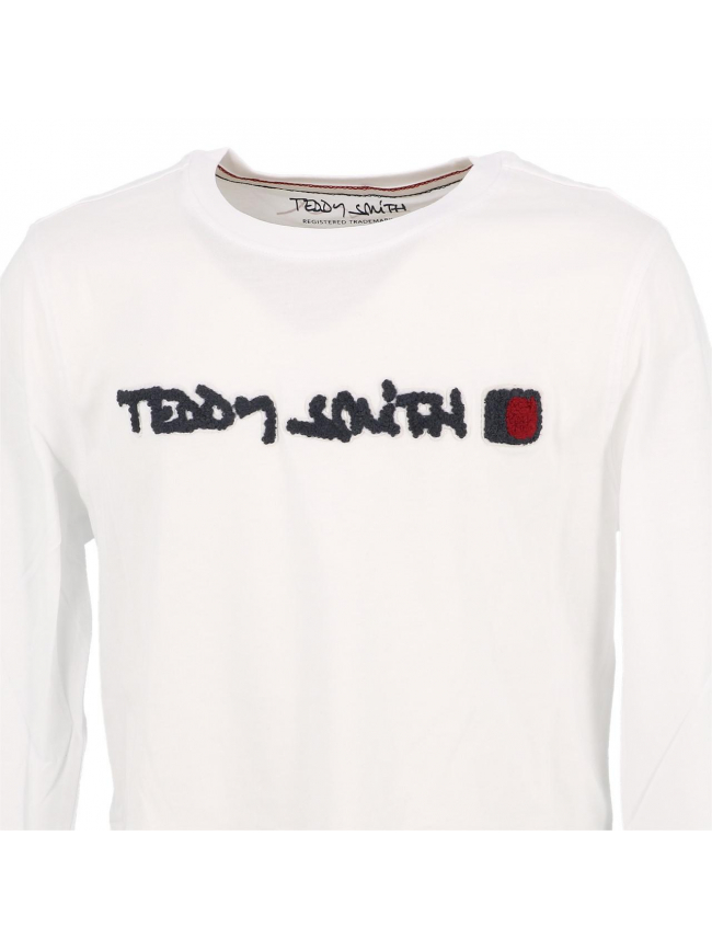 T-shirt manches longues clap blanc garçon - Teddy Smith