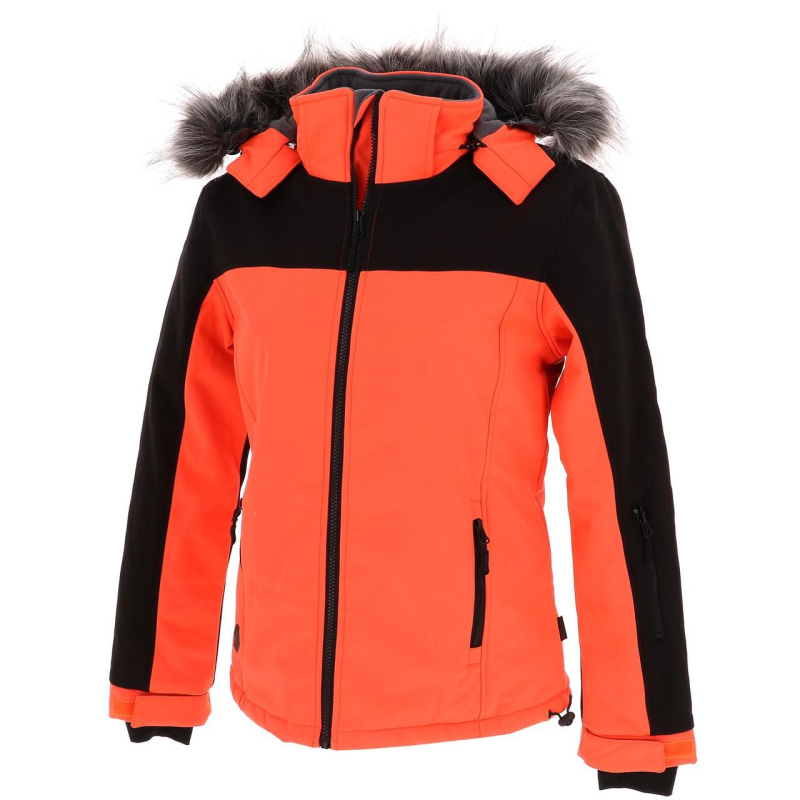 Blouson softshell de ski vanoise orange femme - Eldera Sportswear