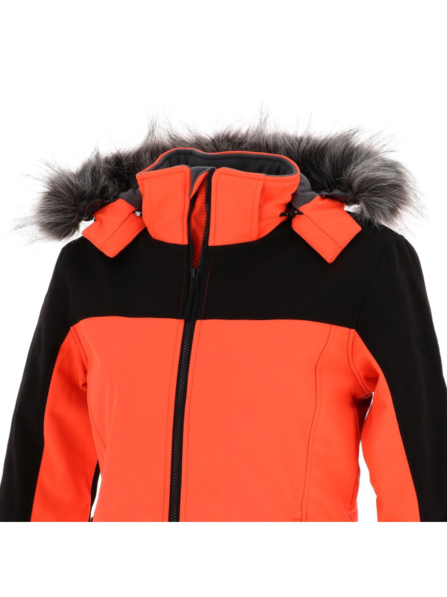 Blouson softshell de ski vanoise orange femme - Eldera Sportswear