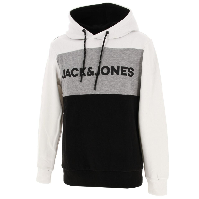 Sweat à capuche blocking blanc homme - Jack & Jones