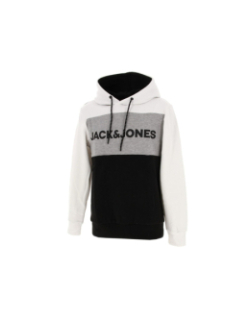Sweat à capuche blocking blanc homme - Jack & Jones