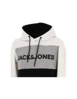 Sweat à capuche blocking blanc homme - Jack & Jones