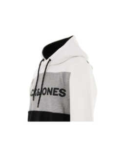 Sweat à capuche blocking blanc homme - Jack & Jones