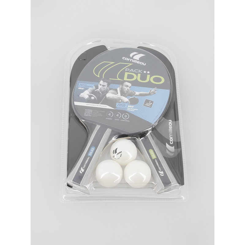 Pack 2 raquettes de tennis de table sport noir - Cornilleau