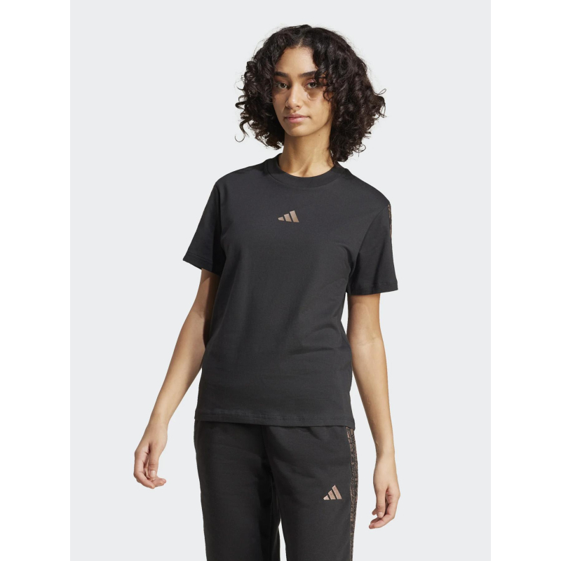 T-shirt à manches courtes et motif animal noir femme - Adidas