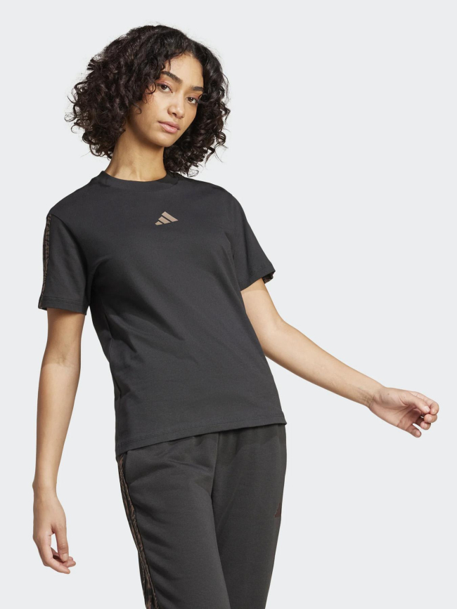 T-shirt à manches courtes et motif animal noir femme - Adidas