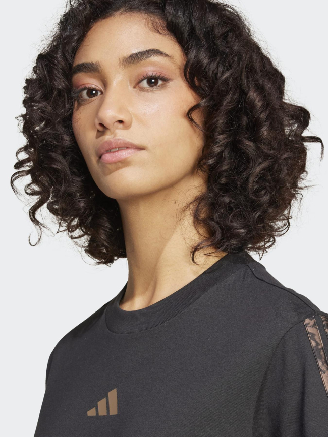 T-shirt à manches courtes et motif animal noir femme - Adidas