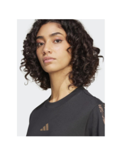 T-shirt à manches courtes et motif animal noir femme - Adidas