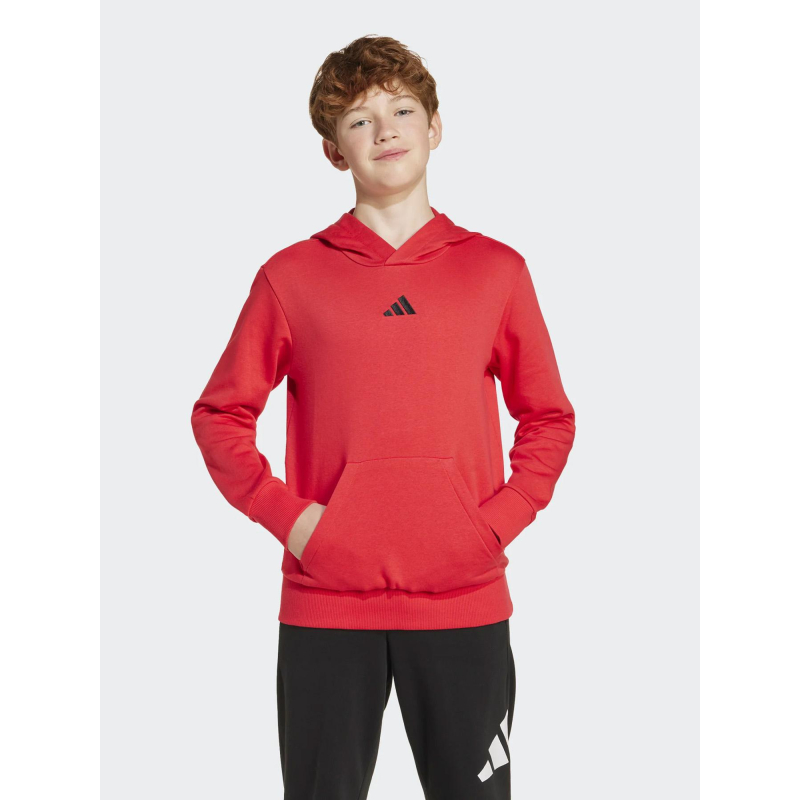 Sweat à capuche logo brodé rouge enfant - Adidas