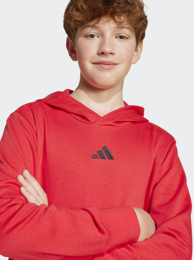 Sweat à capuche logo brodé rouge enfant - Adidas