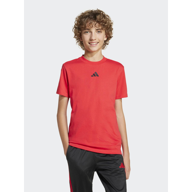 T-shirt à manches courtes tee 160 rouge enfant - Adidas