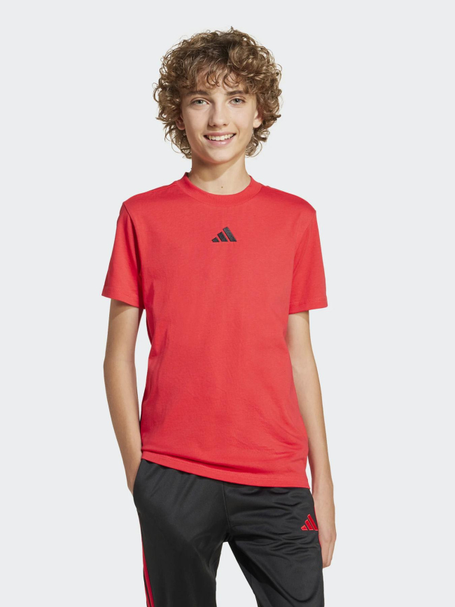 T-shirt à manches courtes tee 160 rouge enfant - Adidas