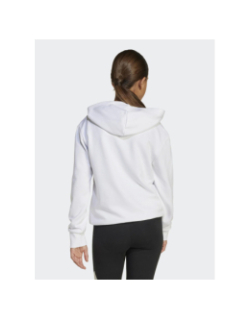 Sweat à capuche logo argenté brillant blanc fille - Adidas