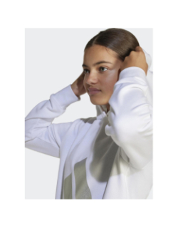 Sweat à capuche logo argenté brillant blanc fille - Adidas