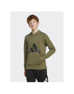 Sweat à capuche big logo kaki enfant - Adidas