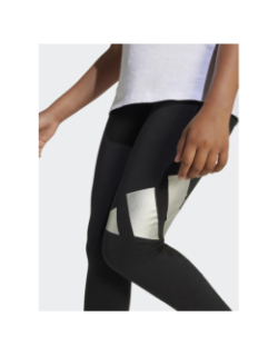 Legging de sport glam logo argenté noir fille - Adidas