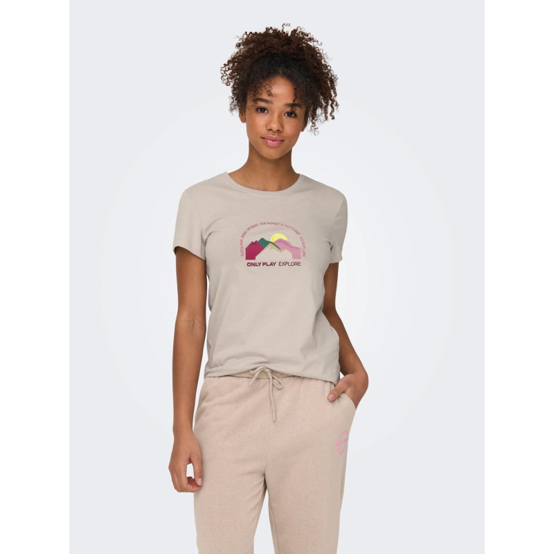 T-shirt de sport onpsunny life gris femme - Only