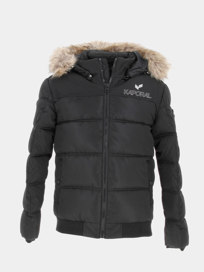 Doudoune à capuche jomir noir garçon - Kaporal