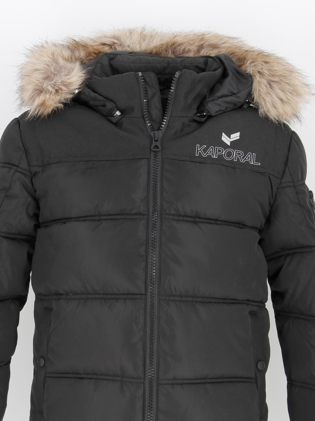 Doudoune à capuche jomir noir garçon - Kaporal
