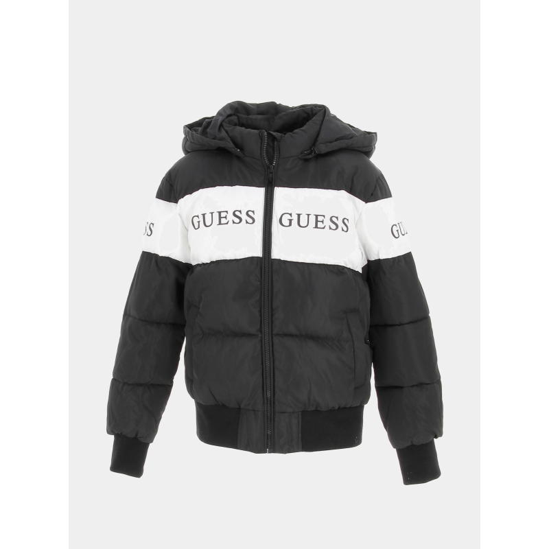 Doudoune à capuche padded noir garçon - Guess