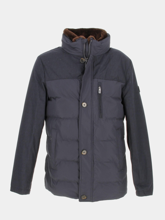 Parka menard bi-matière bleu marine homme - Izac