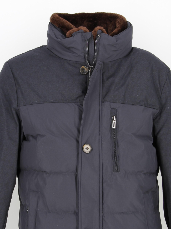 Parka menard bi-matière bleu marine homme - Izac