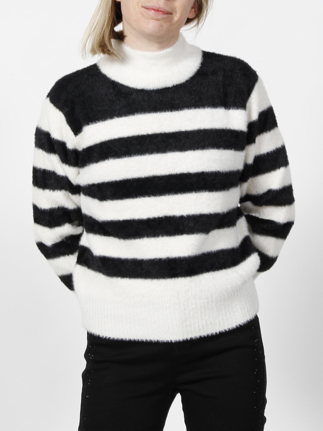 Pull rayé choupi noir/blanc femme - Morgan