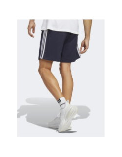 Short jogging 3 stripes logo brodé bleu marine homme - Adidas