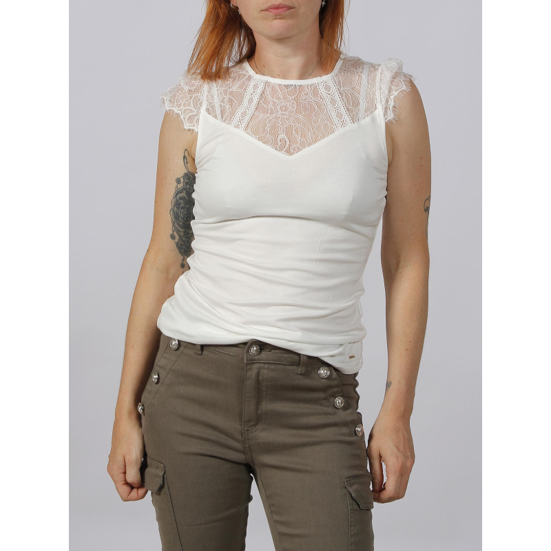 Top giulia dentelle blanc femme - Morgan