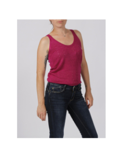 Débardeur ajouré hibiscus rose femme - Morgan