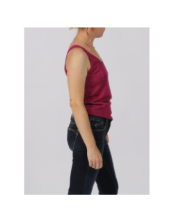 Débardeur ajouré hibiscus rose femme - Morgan