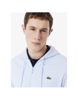 Sweat à capuche zippé molleton bleu homme - Lacoste