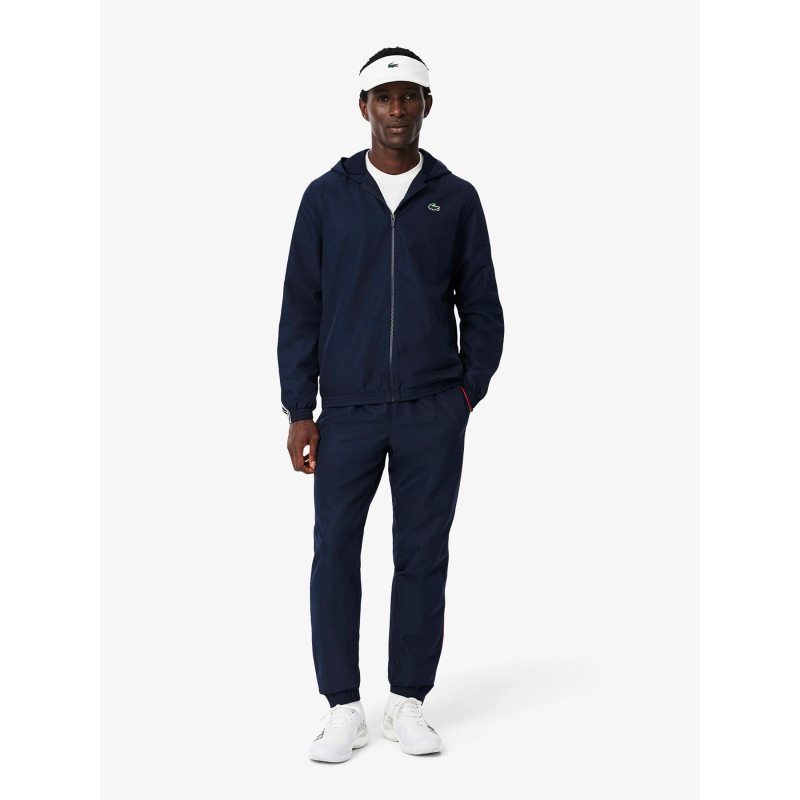 Ensemble survêtement sport griffé bleu marine homme - Lacoste