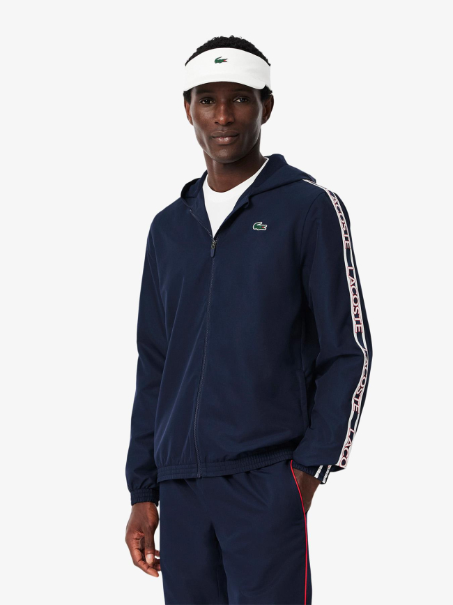 Ensemble survêtement sport griffé bleu marine homme - Lacoste