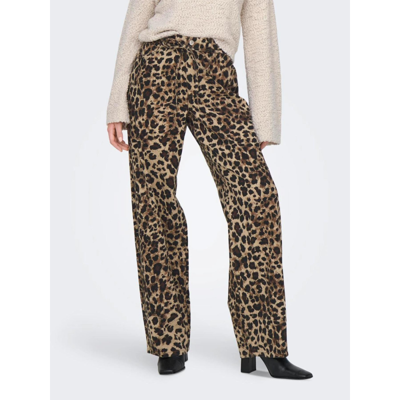 Pantalon droit léopard gianna marron femme - Only