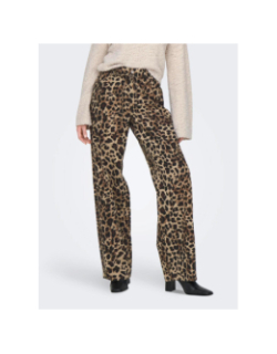 Pantalon droit léopard gianna marron femme - Only