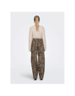 Pantalon droit léopard gianna marron femme - Only