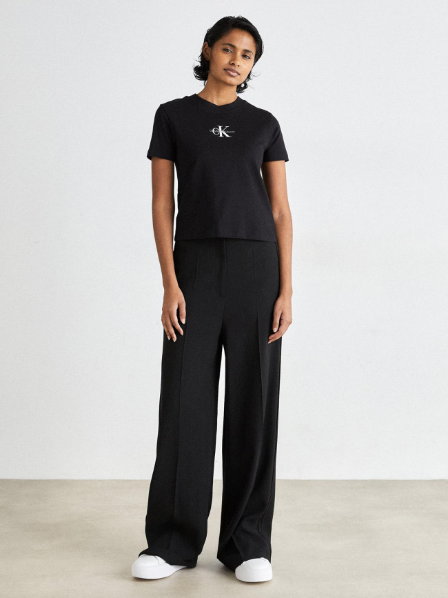 T-shirt court monologo noir femme - Calvin Klein Jeans