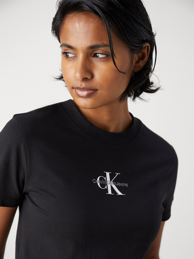 T-shirt court monologo noir femme - Calvin Klein Jeans