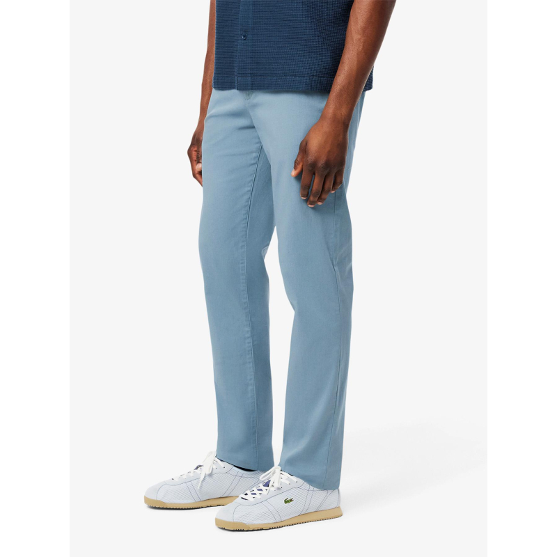 Pantalon chino slim fit en coton stretch bleu homme - Lacoste