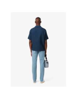 Pantalon chino slim fit en coton stretch bleu homme - Lacoste