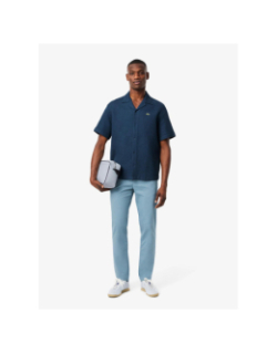 Pantalon chino slim fit en coton stretch bleu homme - Lacoste
