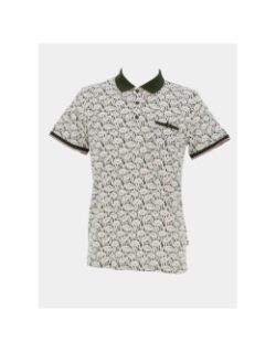 Polo à motif floral groove blanc homme - Benson & Cherry