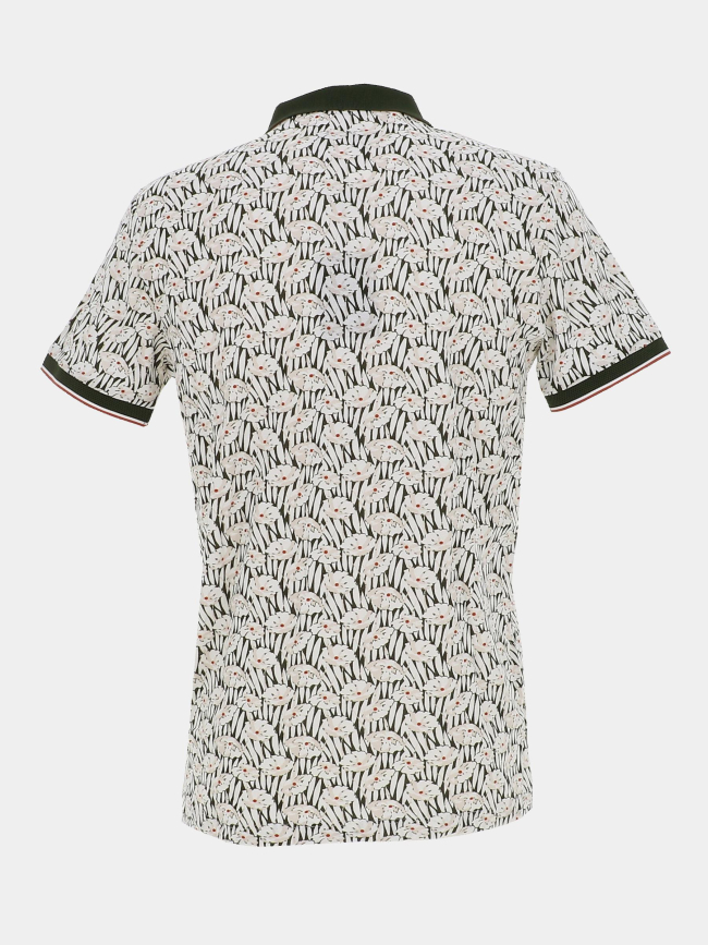 Polo à motif floral groove blanc homme - Benson & Cherry