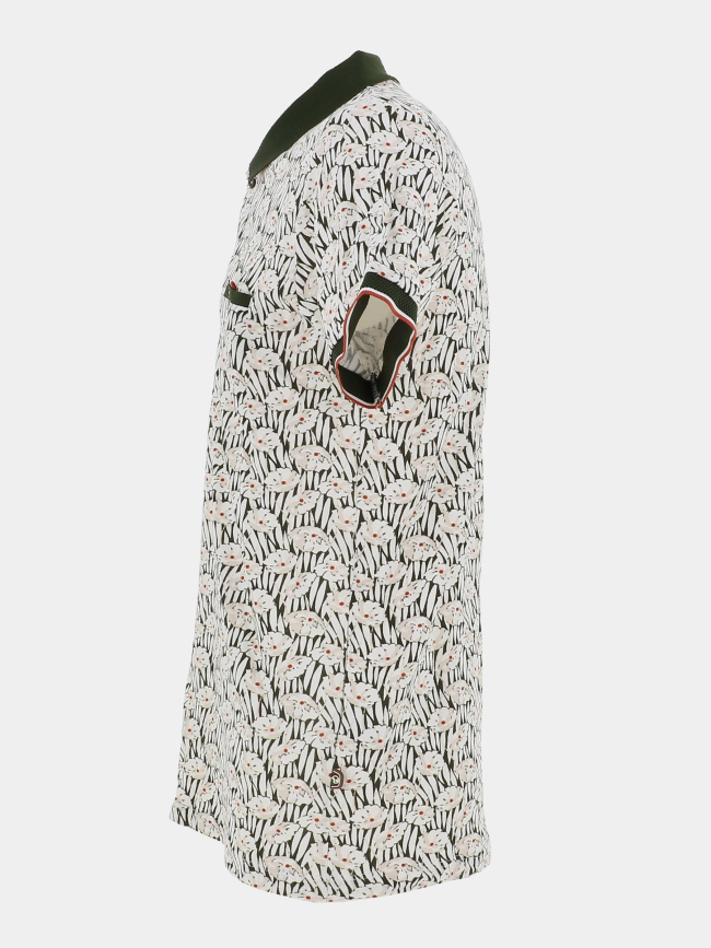 Polo à motif floral groove blanc homme - Benson & Cherry