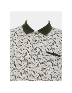 Polo à motif floral groove blanc homme - Benson & Cherry