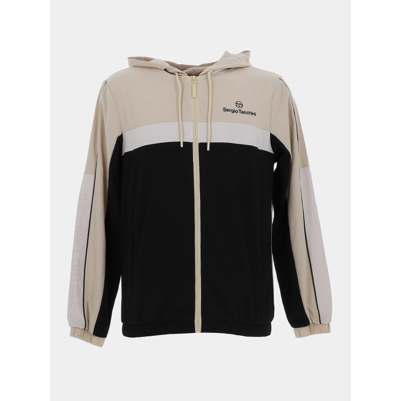 Veste sport à capuche alata beige et noir homme - Sergio Tacchini